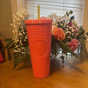 Starbucks Pink Textured Tumbler with Straw
